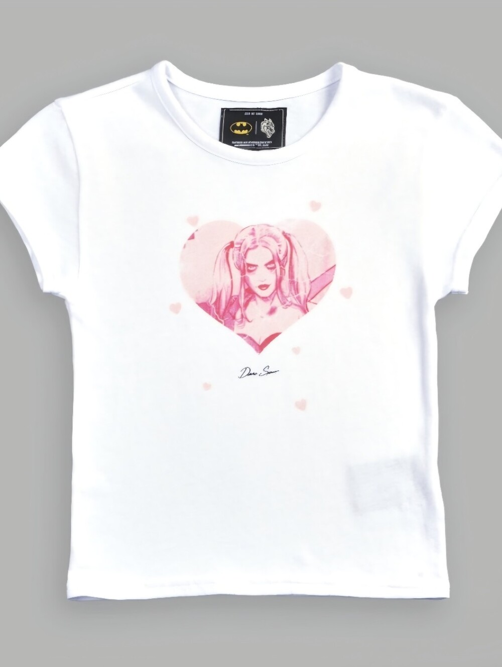 Darc Sport x DC Batman Harley Quinn Her Energy Baby Tee White Pink Sm 278/1000